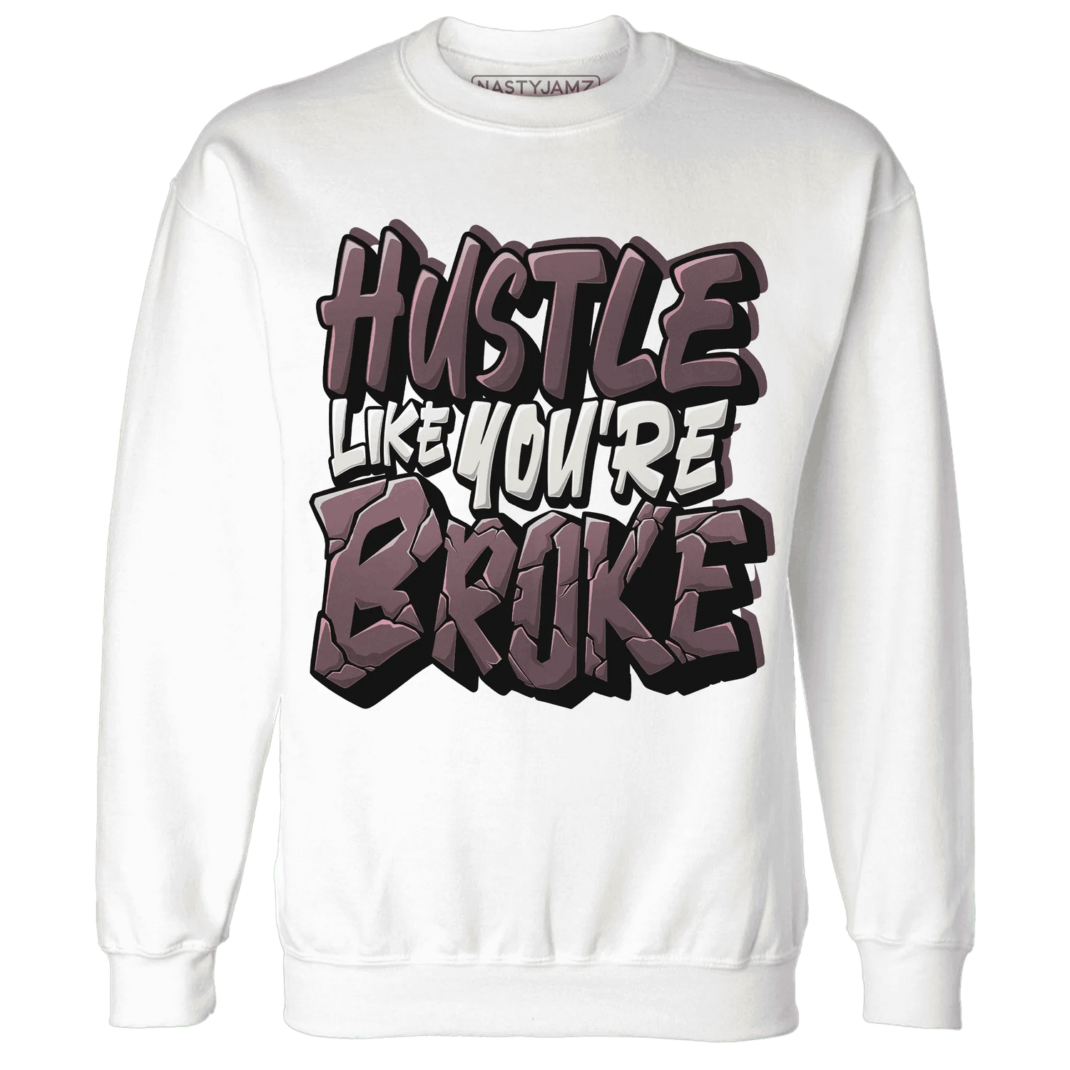 NastyJamz-Burgundy-Crush-3s-Sweatshirt-Match-Hustle-Like-Broke