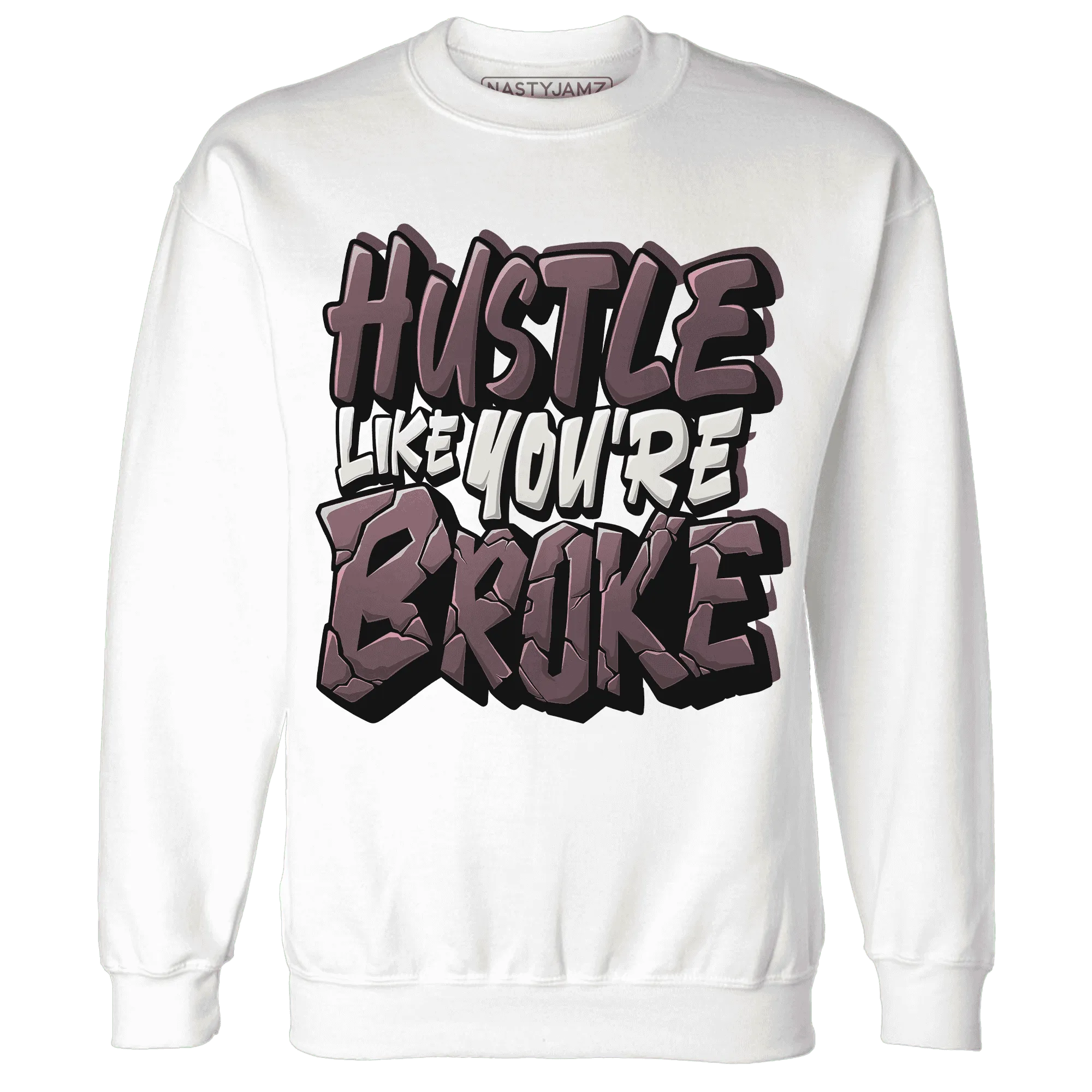 NastyJamz-Burgundy-Crush-3s-Sweatshirt-Match-Hustle-Like-Broke