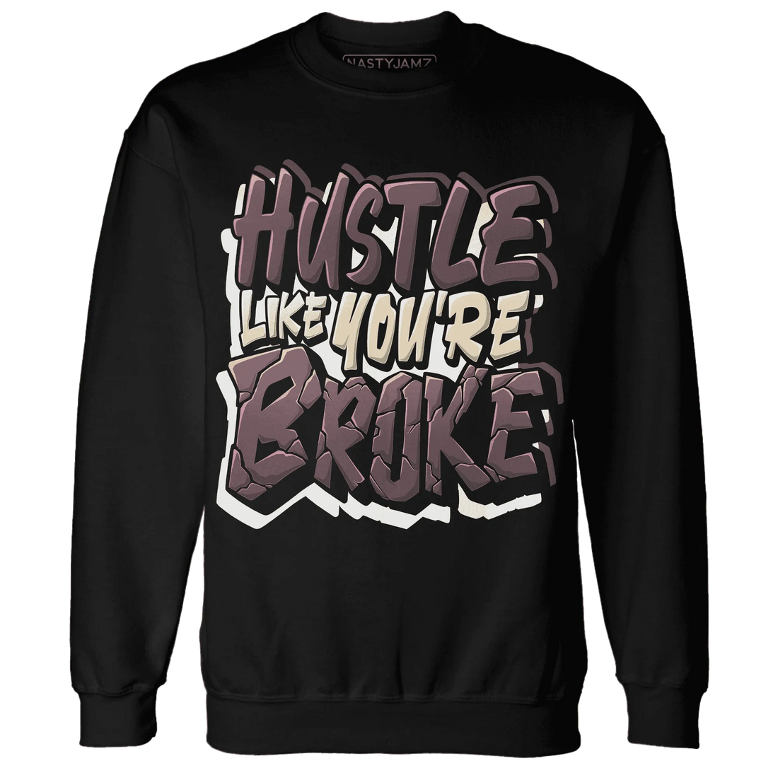 NastyJamz-Burgundy-Crush-3s-Sweatshirt-Match-Hustle-Like-Broke