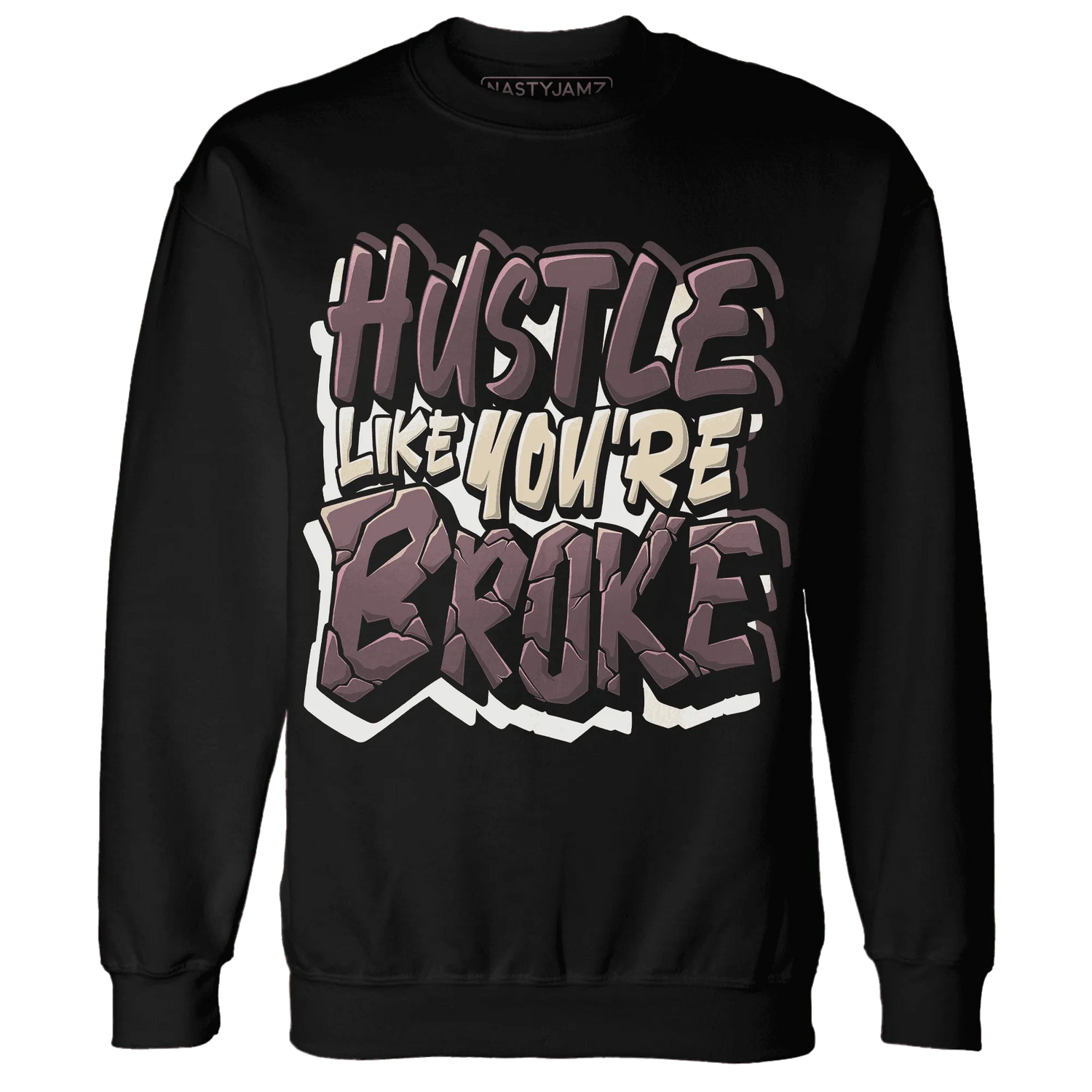 NastyJamz-Burgundy-Crush-3s-Sweatshirt-Match-Hustle-Like-Broke