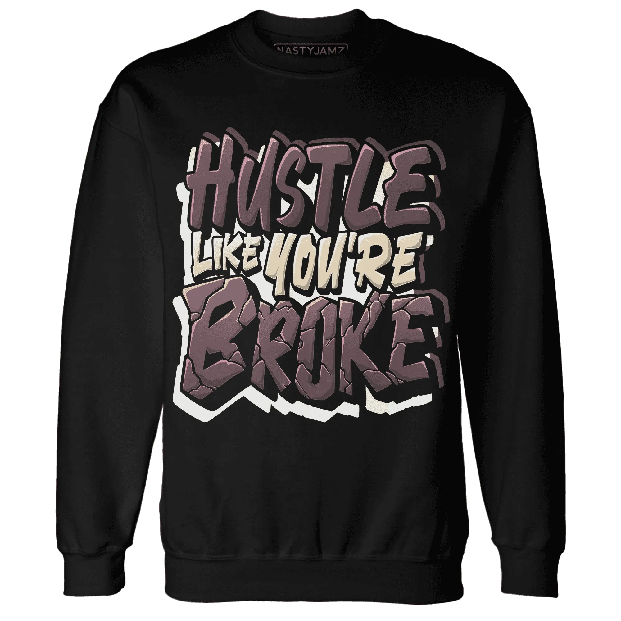 NastyJamz-Burgundy-Crush-3s-Sweatshirt-Match-Hustle-Like-Broke