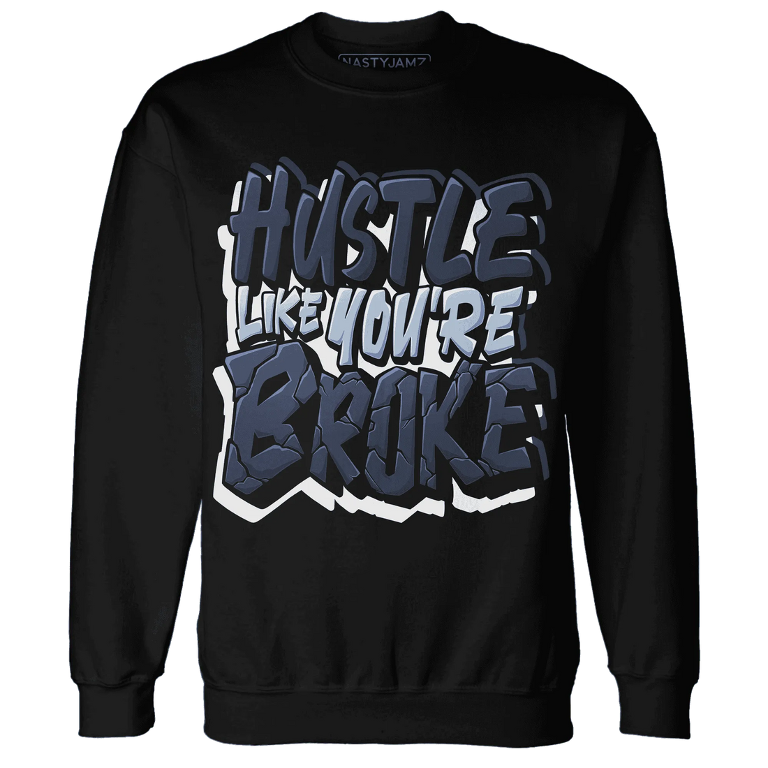 White-Navy-6s-Sweatshirt-Match-Hustle-Like-Broke