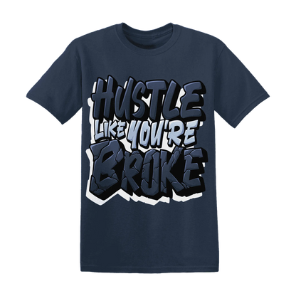 White-Navy-6s-T-Shirt-Match-Hustle-Like-Broke