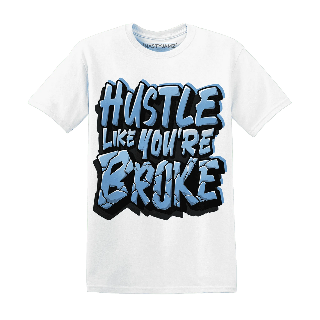 NastyJamz-AM-Plus-Black-Univercitii-Blue-T-Shirt-Match-Hustle-Like-Broke