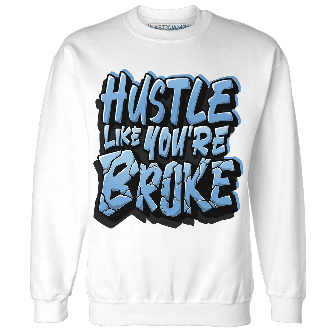 NastyJamz-AM-Plus-Black-Univercitii-Blue-Sweatshirt-Match-Hustle-Like-Broke