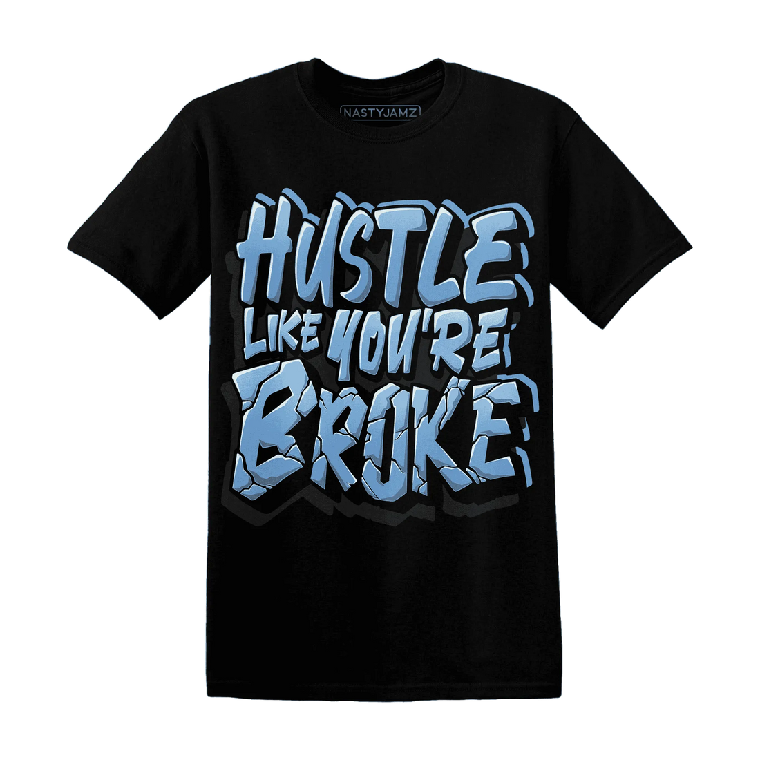 NastyJamz-AM-Plus-Black-Univercitii-Blue-T-Shirt-Match-Hustle-Like-Broke