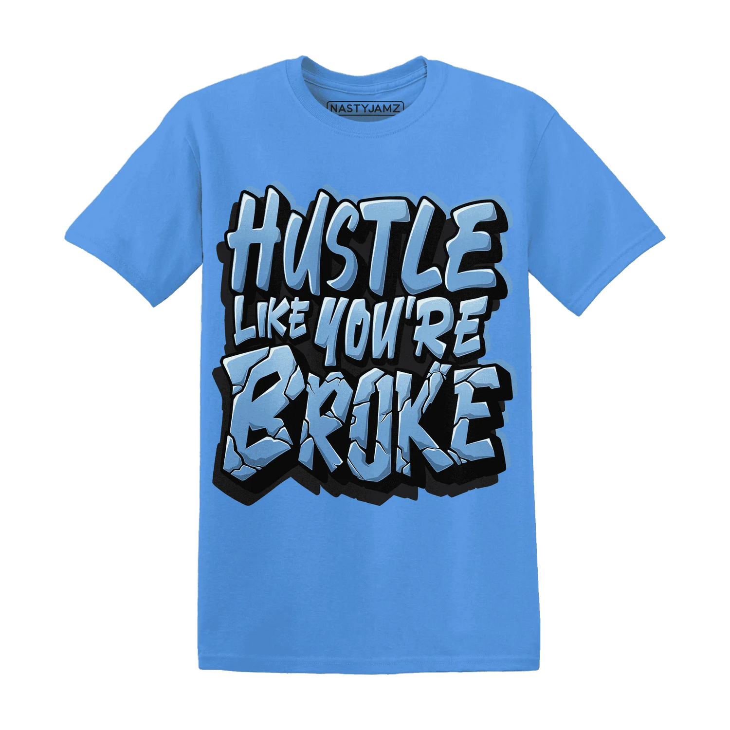 NastyJamz-AM-Plus-Black-Univercitii-Blue-T-Shirt-Match-Hustle-Like-Broke