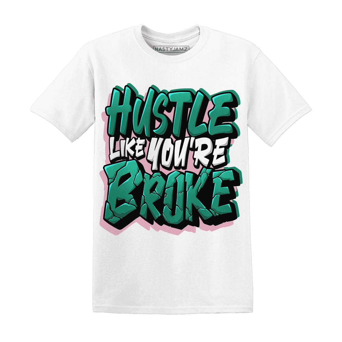 NastyJamz-Dunk-Pink-Malachite-Medium-Soft-Low-Sail-T-Shirt-Match-Hustle-Like-Broke