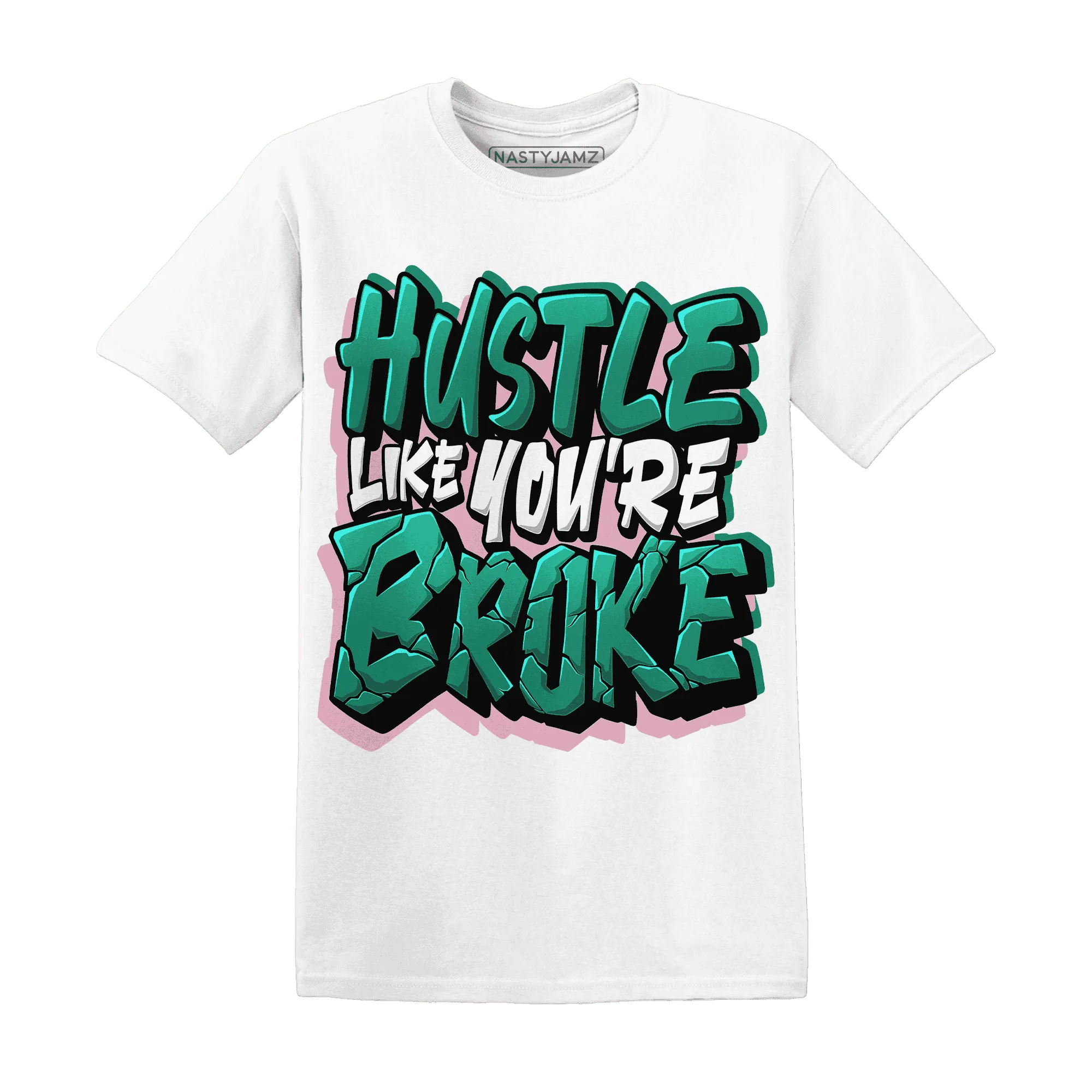 NastyJamz-Dunk-Pink-Malachite-Medium-Soft-Low-Sail-T-Shirt-Match-Hustle-Like-Broke