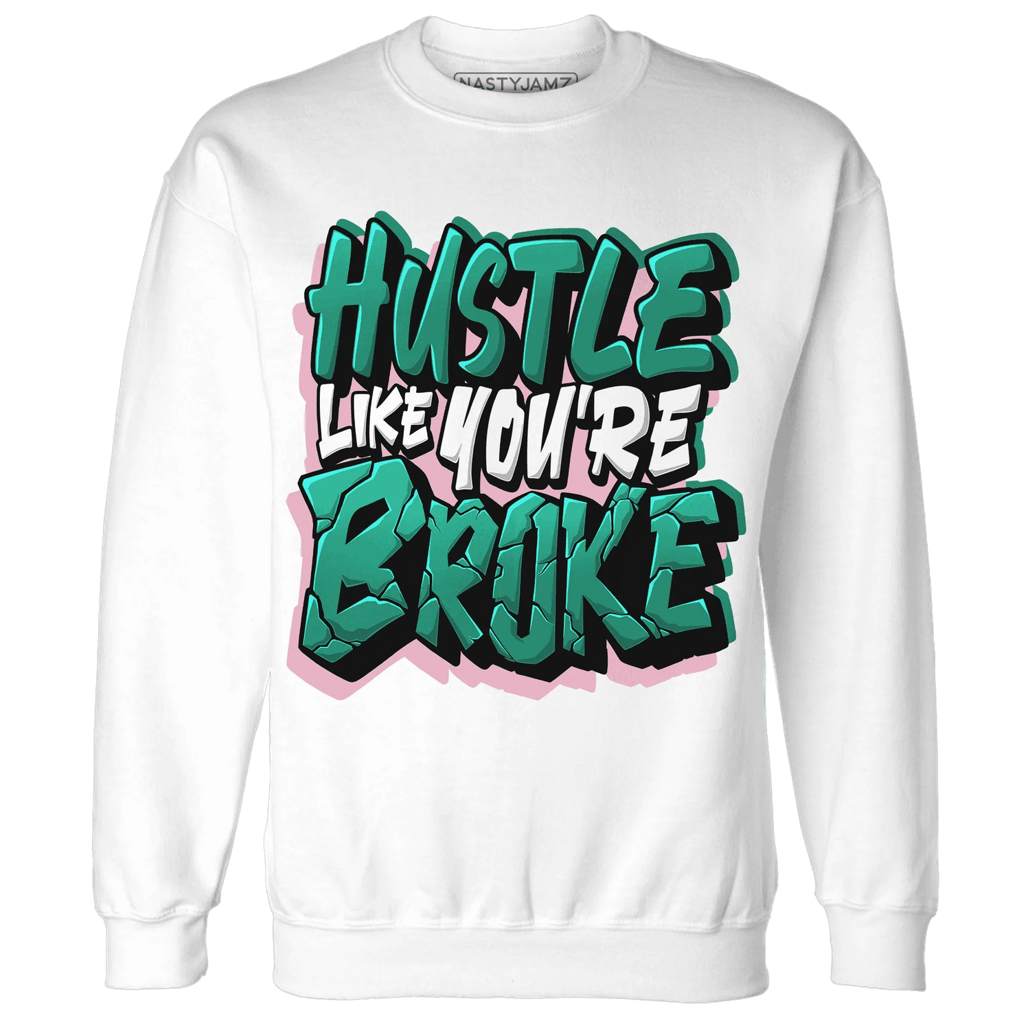 NastyJamz-Dunk-Pink-Malachite-Medium-Soft-Low-Sail-Sweatshirt-Match-Hustle-Like-Broke