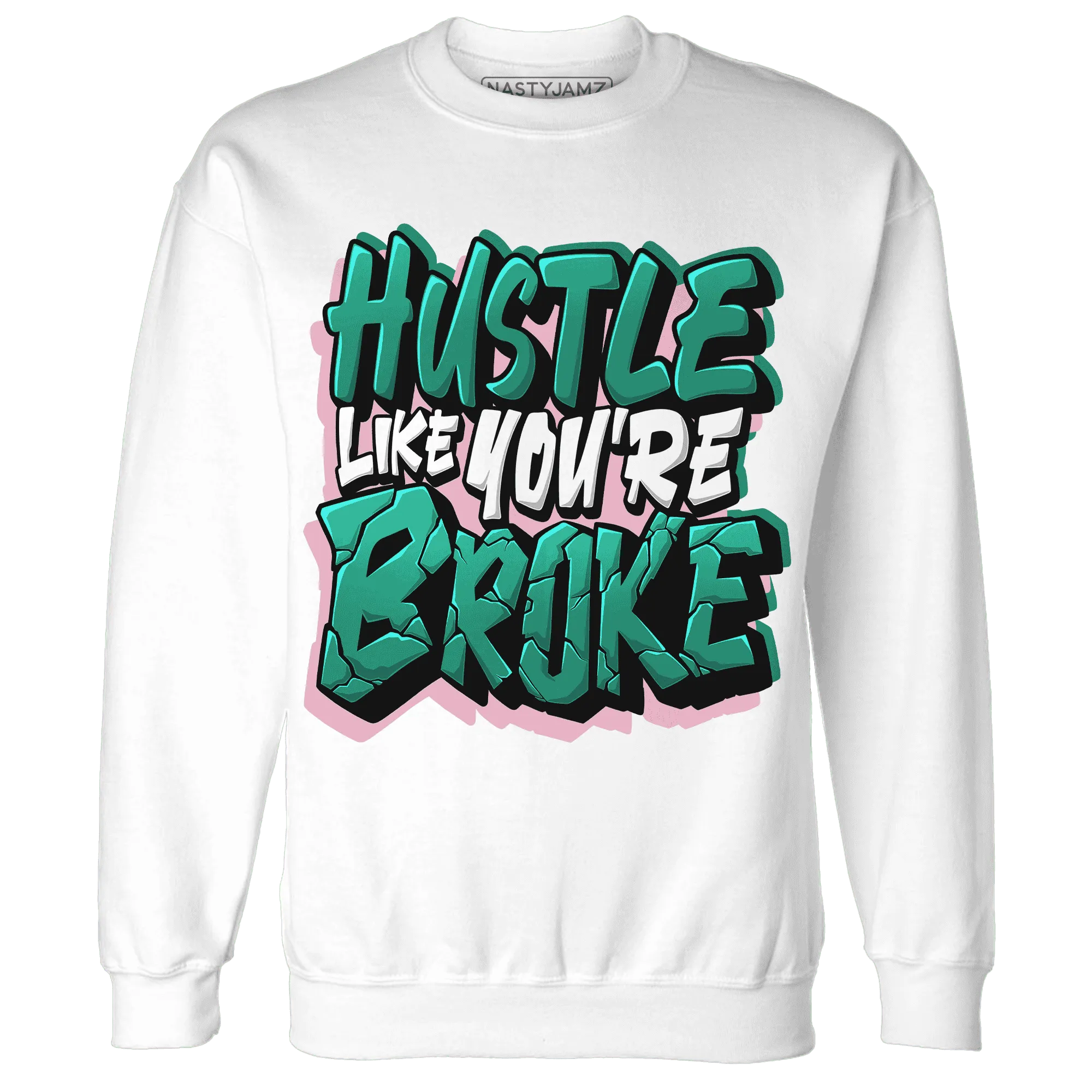 NastyJamz-Dunk-Pink-Malachite-Medium-Soft-Low-Sail-Sweatshirt-Match-Hustle-Like-Broke
