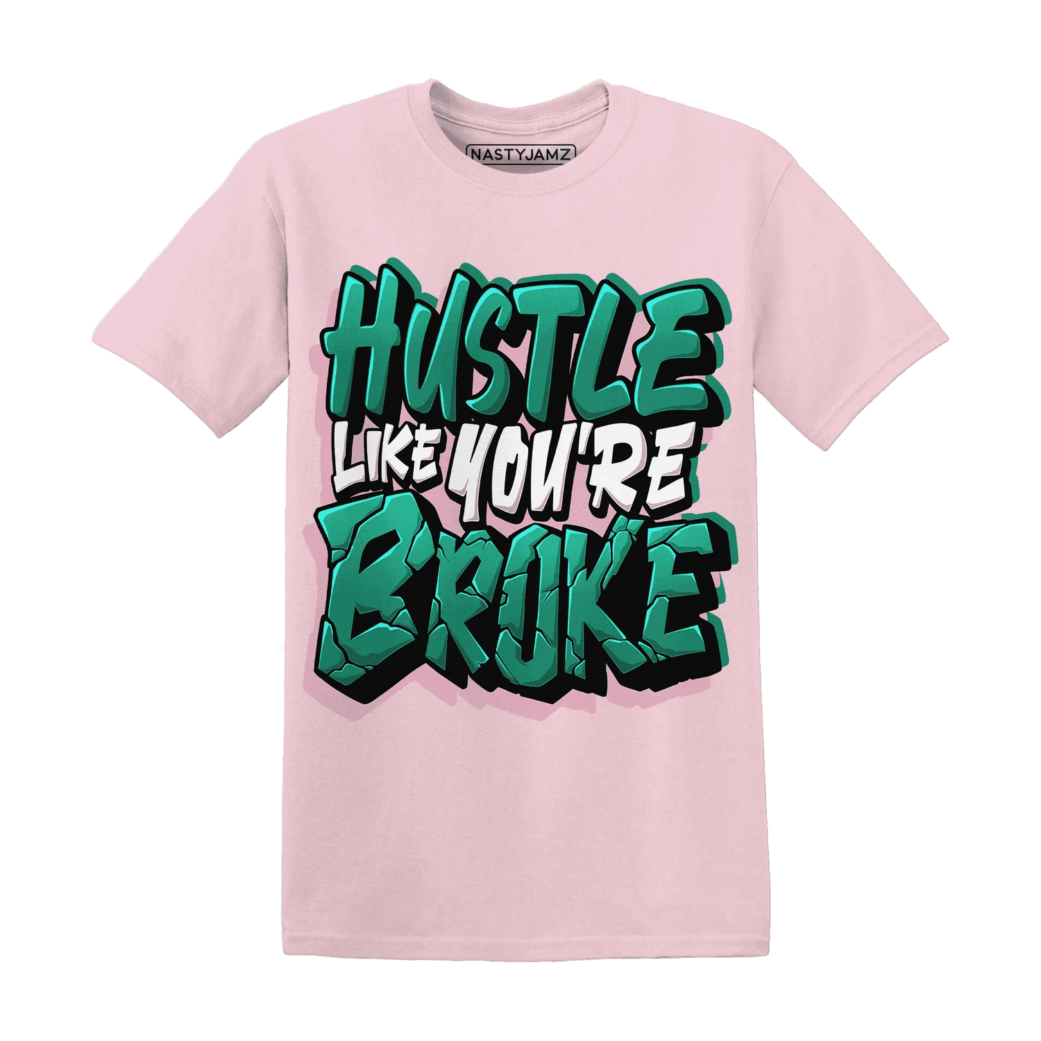 NastyJamz-Dunk-Pink-Malachite-Medium-Soft-Low-Sail-T-Shirt-Match-Hustle-Like-Broke