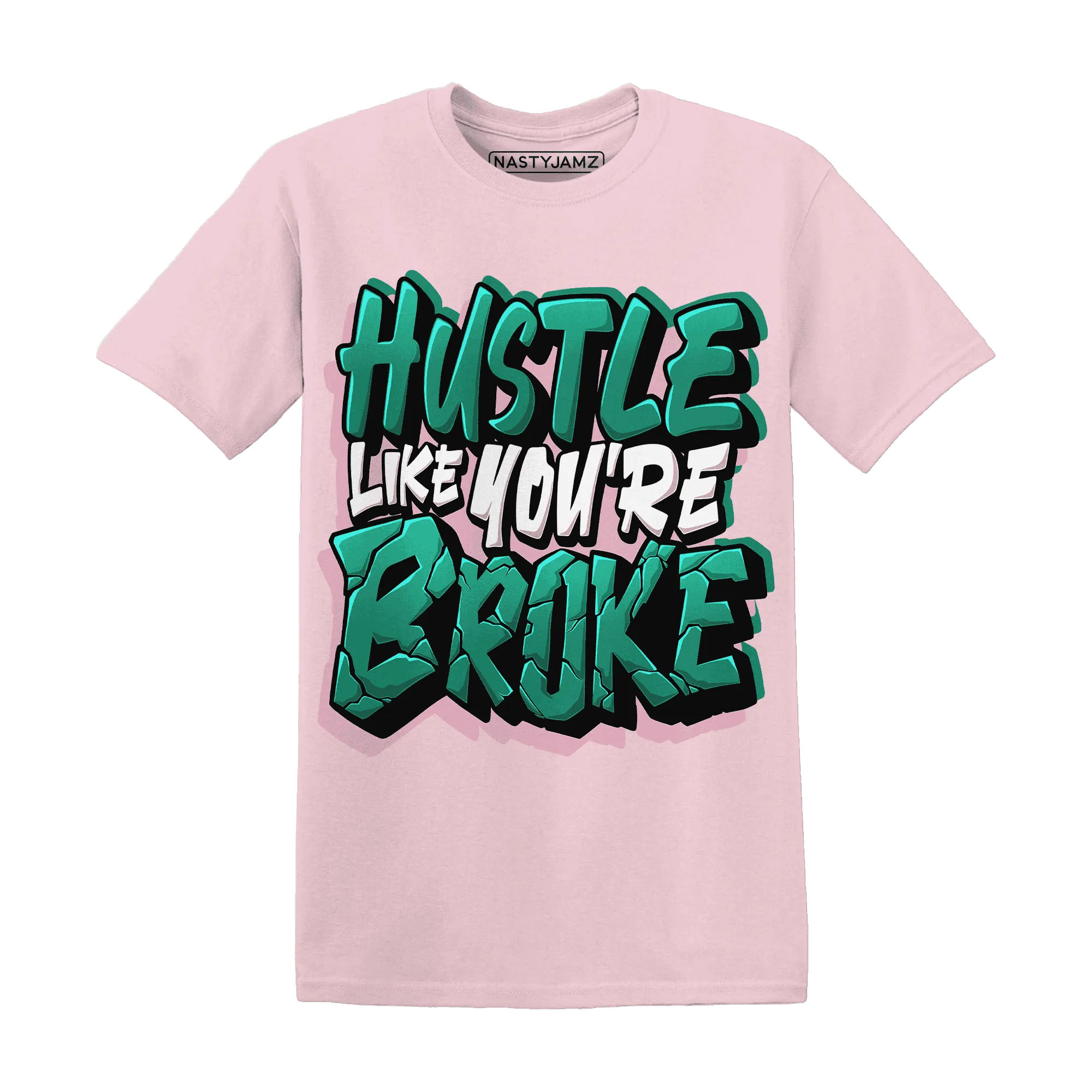 NastyJamz-Dunk-Pink-Malachite-Medium-Soft-Low-Sail-T-Shirt-Match-Hustle-Like-Broke