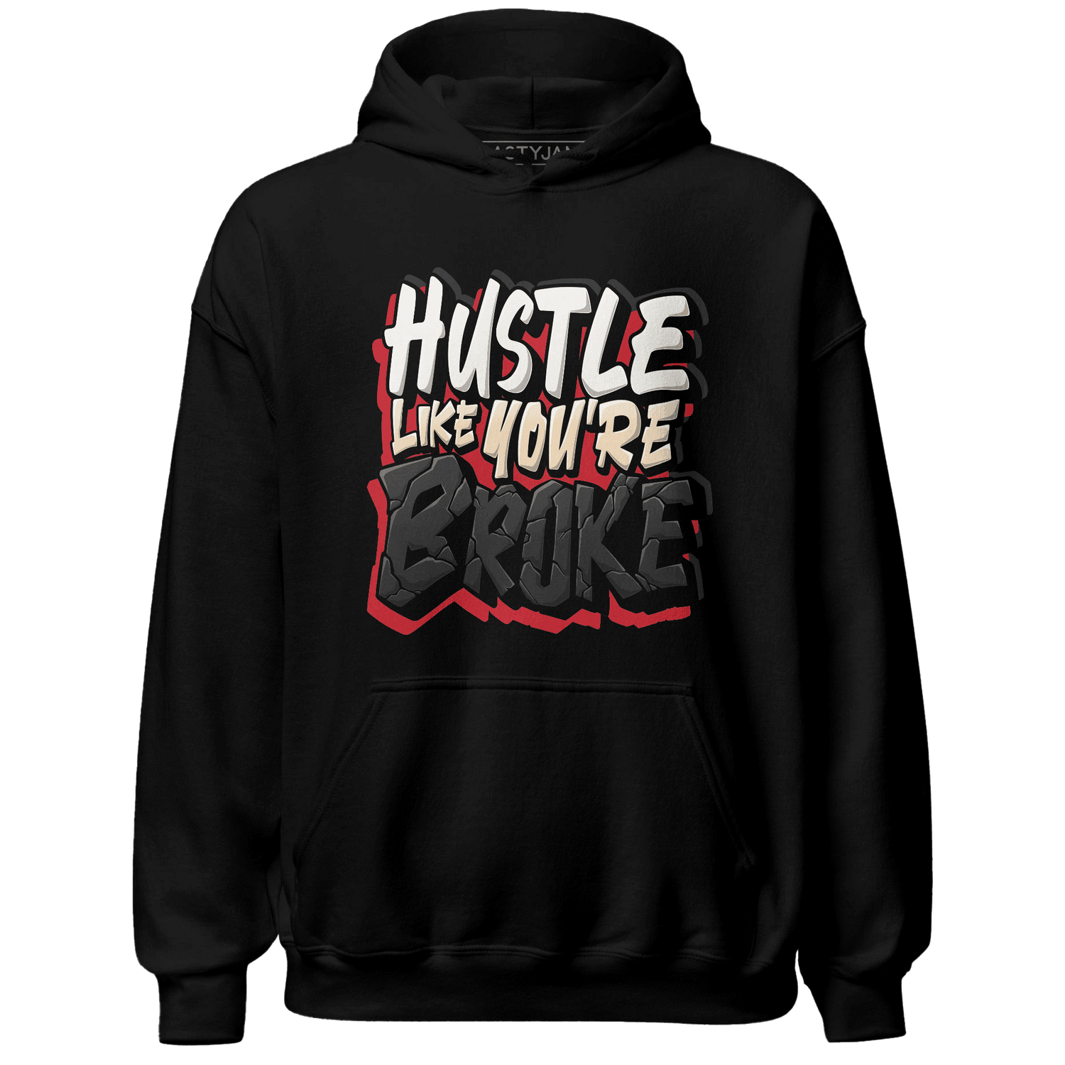 Jumman Jack University Red Hoodie Match Hustle Like Broke - NastyJamz