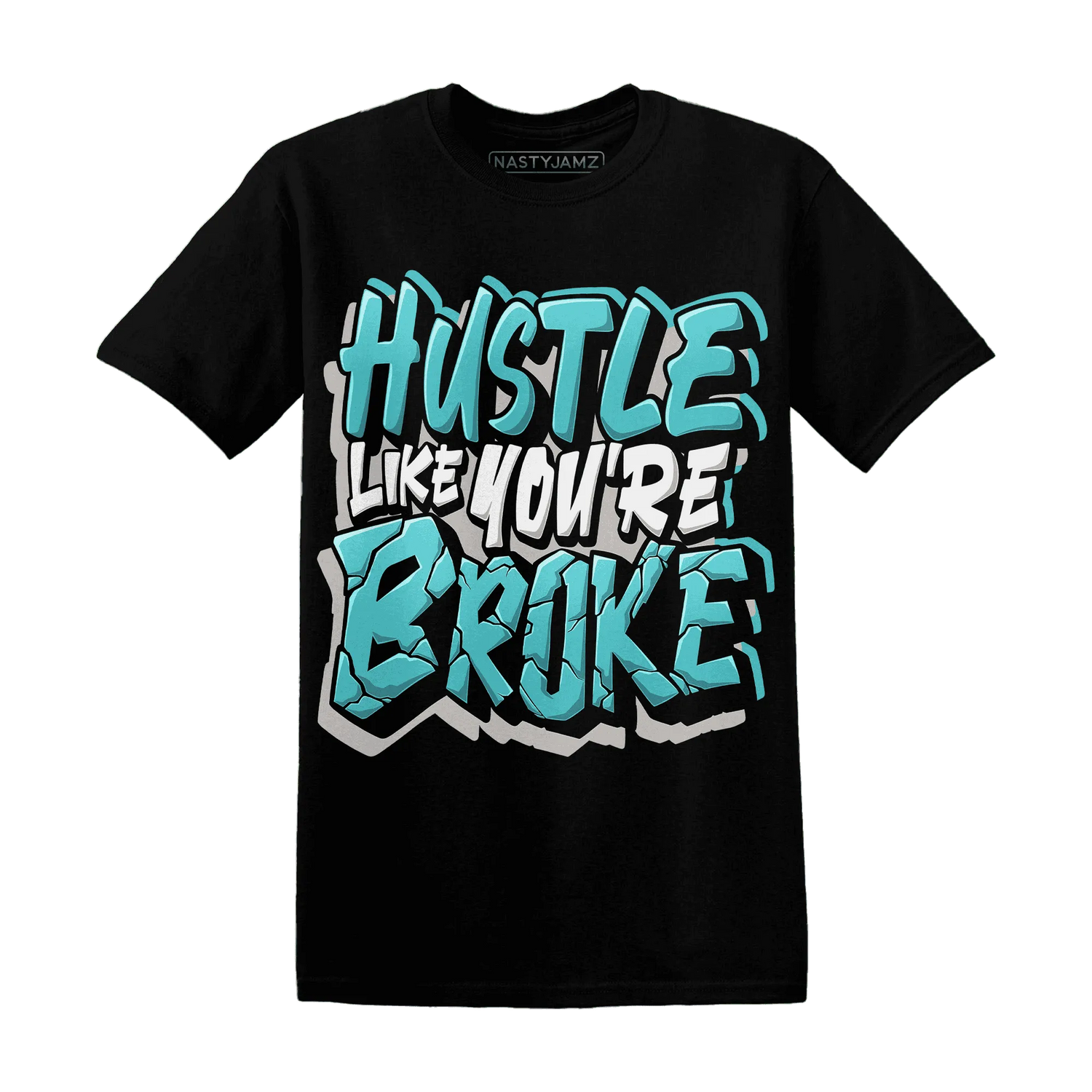 NastyJamz-NBL-Cyan-Burst-9060-T-Shirt-Match-Hustle-Like-Broke