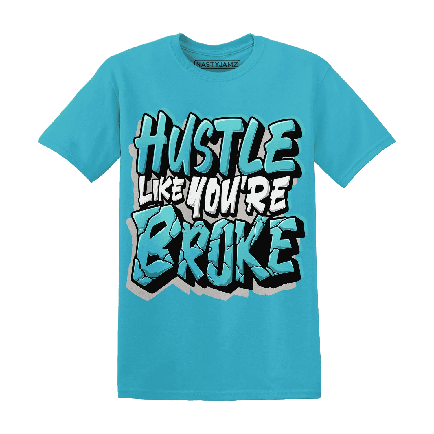 NastyJamz-NBL-Cyan-Burst-9060-T-Shirt-Match-Hustle-Like-Broke