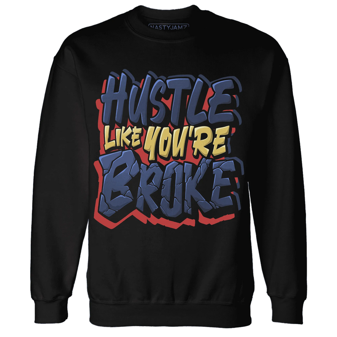 VaporMax-Air-Plus-Midnight-Navy-Gold-Black-NastyJamz-Sweatshirt-Match-Hustle-Like-Broke