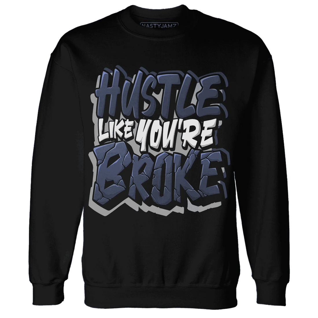 VaporMax-Plus-Midnight-Navy-White-Metallic-Silver-NastyJamz-Sweatshirt-Match-Hustle-Like-Broke