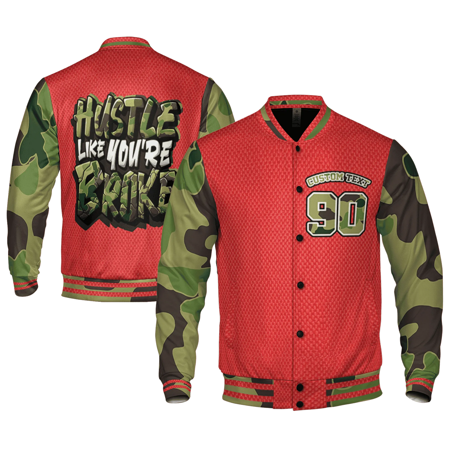 AM-90-Dark-Sage-Solar-Red-NastyJamz-Varsity-Match-Hustle-Like-Broke