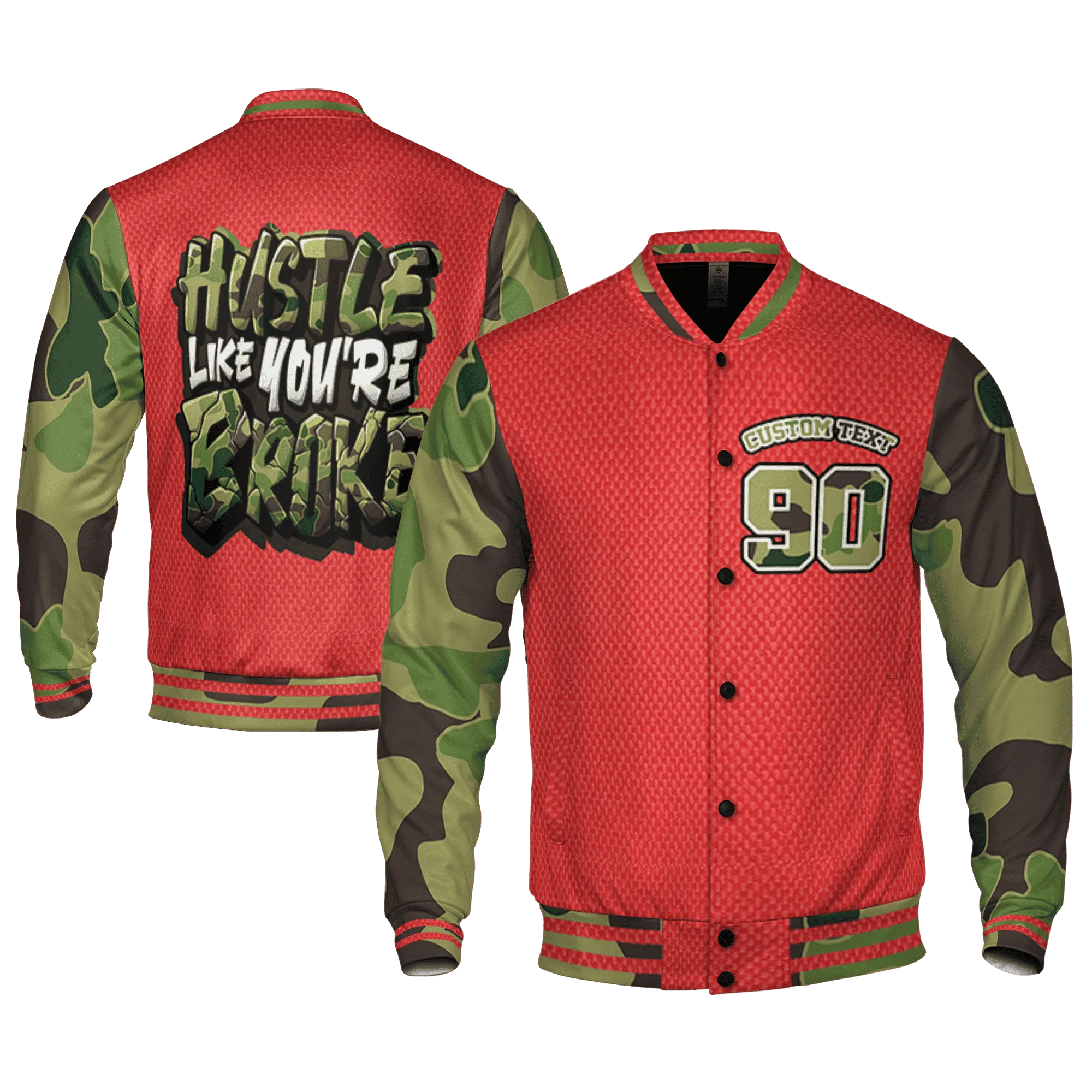 AM-90-Dark-Sage-Solar-Red-NastyJamz-Varsity-Match-Hustle-Like-Broke