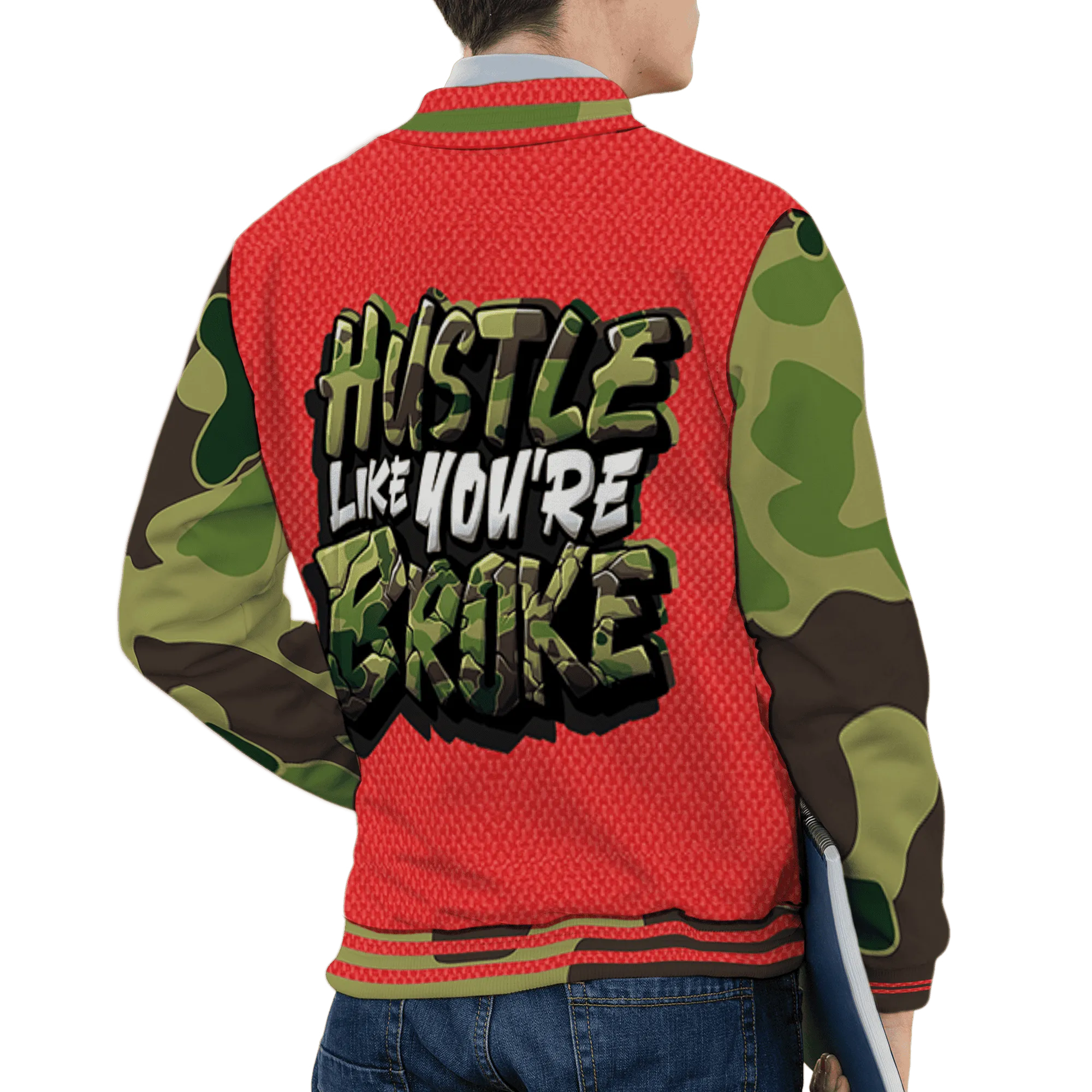AM-90-Dark-Sage-Solar-Red-NastyJamz-Varsity-Match-Hustle-Like-Broke