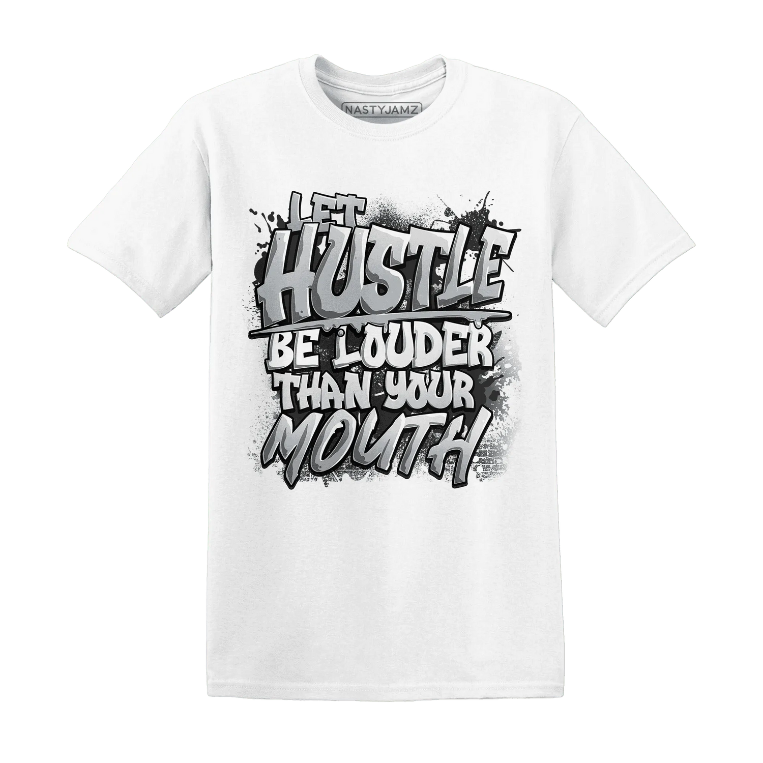 NastyJamz-Wolf-Grey-12s-T-Shirt-Match-Hustle-Louder