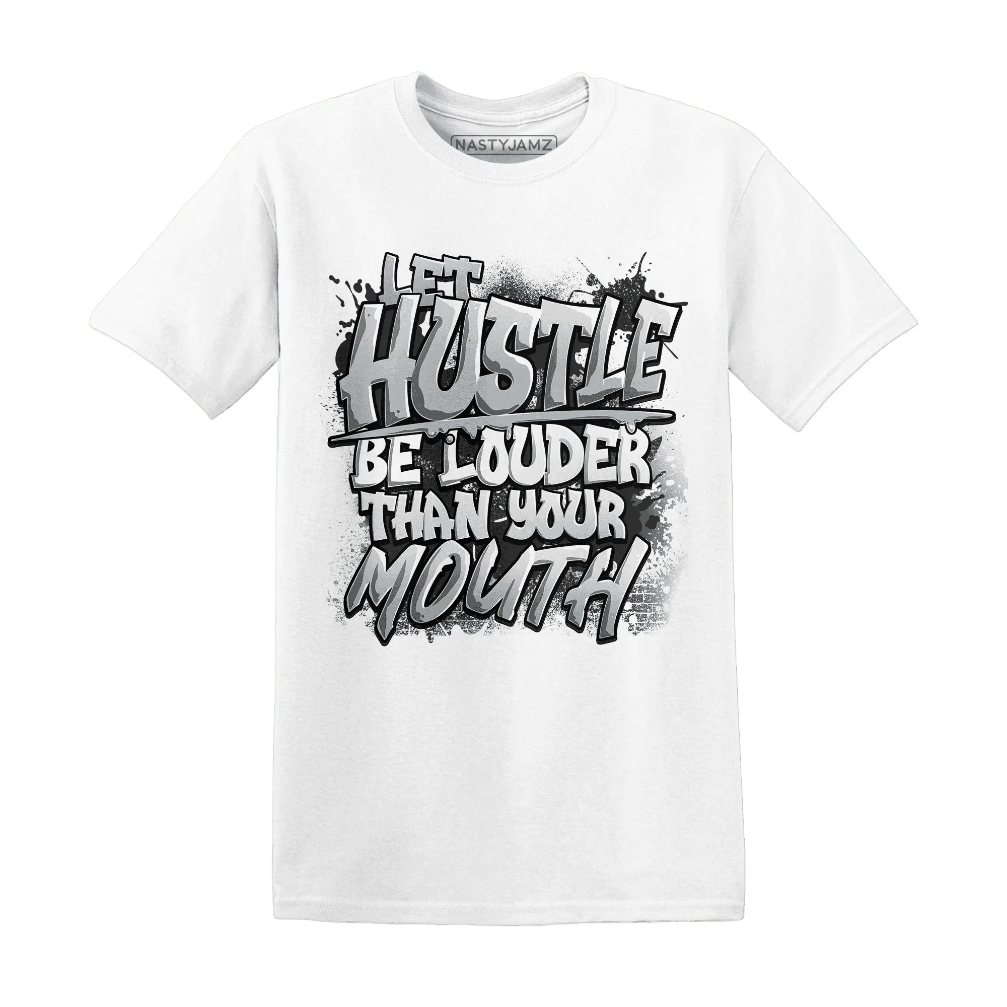 NastyJamz-Wolf-Grey-12s-T-Shirt-Match-Hustle-Louder