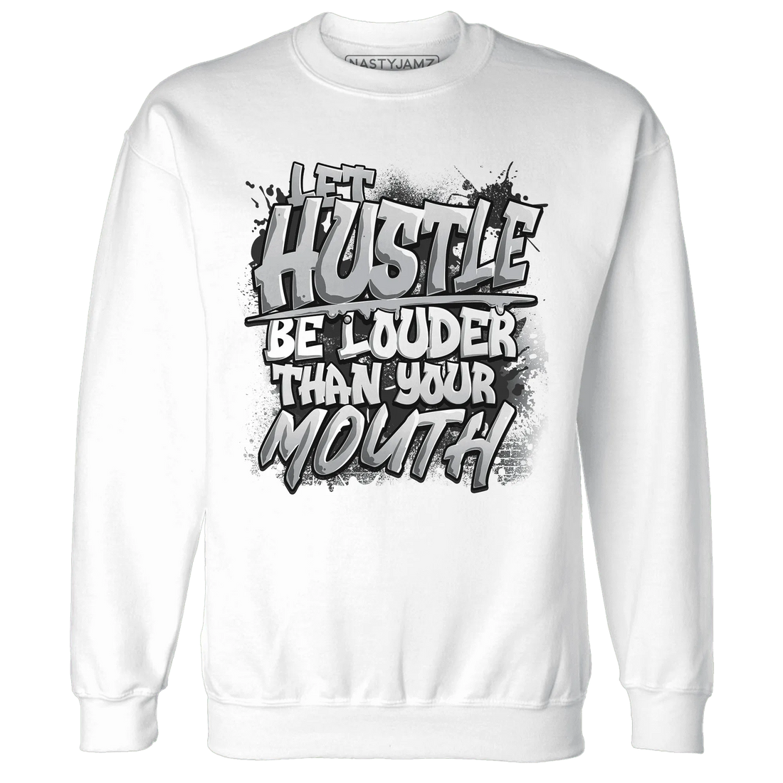 NastyJamz-Wolf-Grey-12s-Sweatshirt-Match-Hustle-Louder