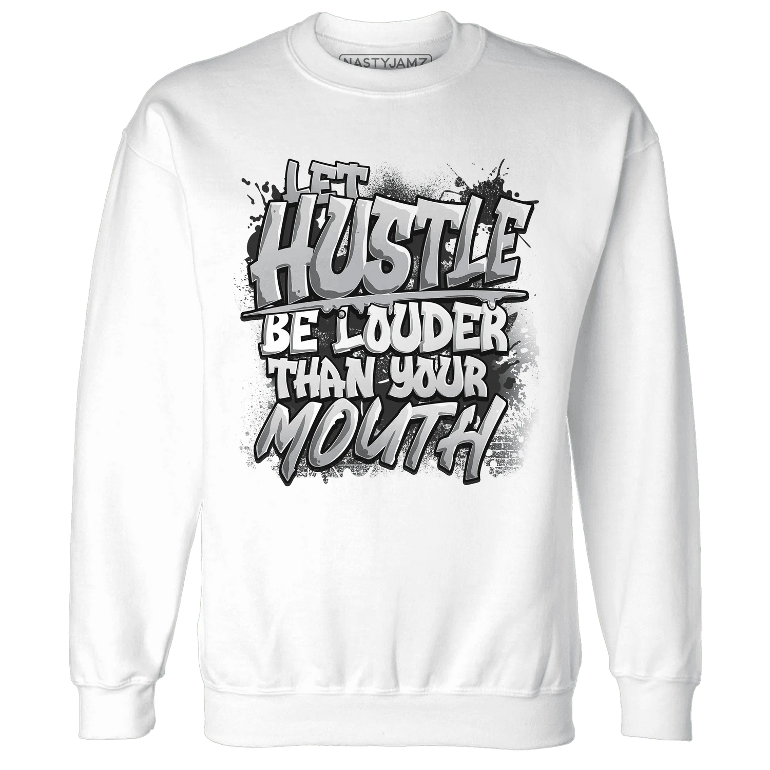 NastyJamz-Wolf-Grey-12s-Sweatshirt-Match-Hustle-Louder