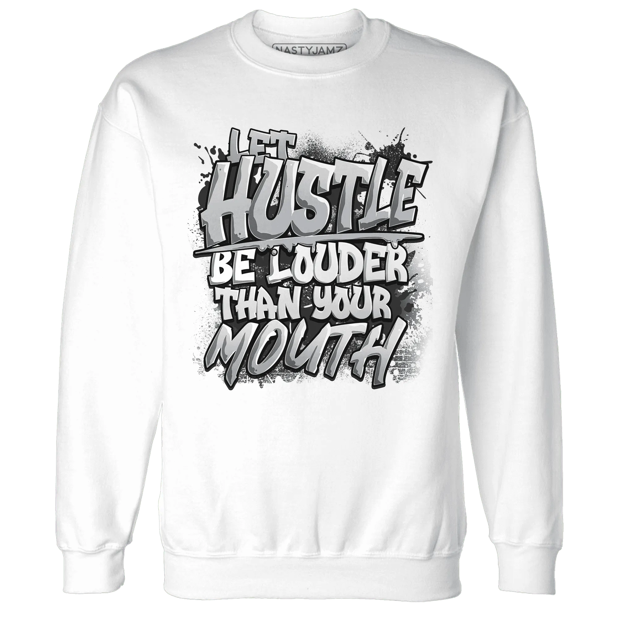 NastyJamz-Wolf-Grey-12s-Sweatshirt-Match-Hustle-Louder