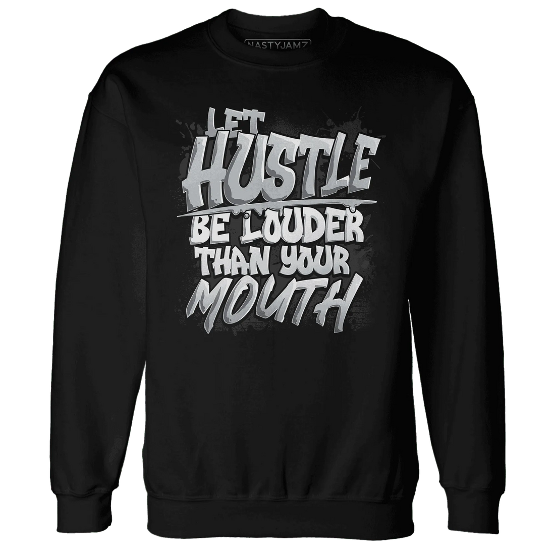 NastyJamz-Wolf-Grey-12s-Sweatshirt-Match-Hustle-Louder