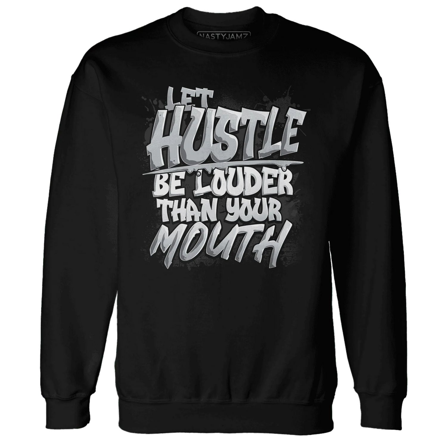NastyJamz-Wolf-Grey-12s-Sweatshirt-Match-Hustle-Louder