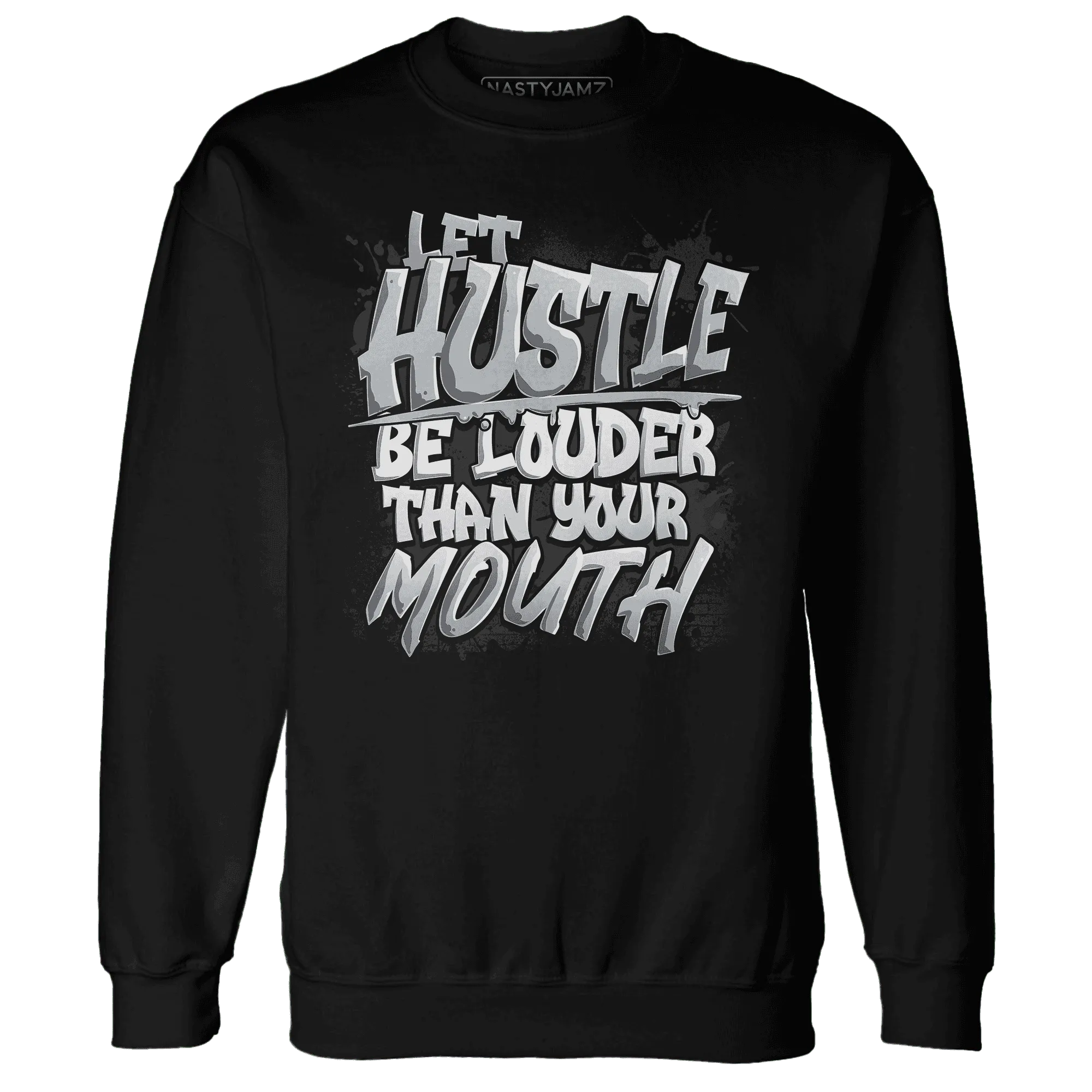NastyJamz-Wolf-Grey-12s-Sweatshirt-Match-Hustle-Louder