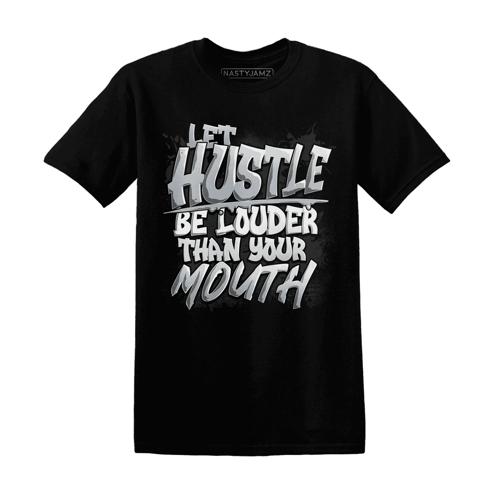 NastyJamz-Wolf-Grey-12s-T-Shirt-Match-Hustle-Louder