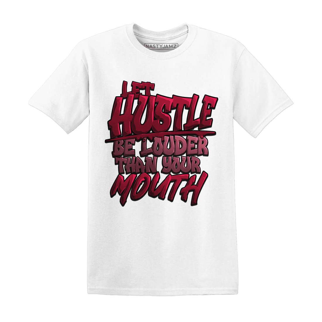 NastyJamz-High-White-Team-Red-1s-T-Shirt-Match-Hustle-Louder