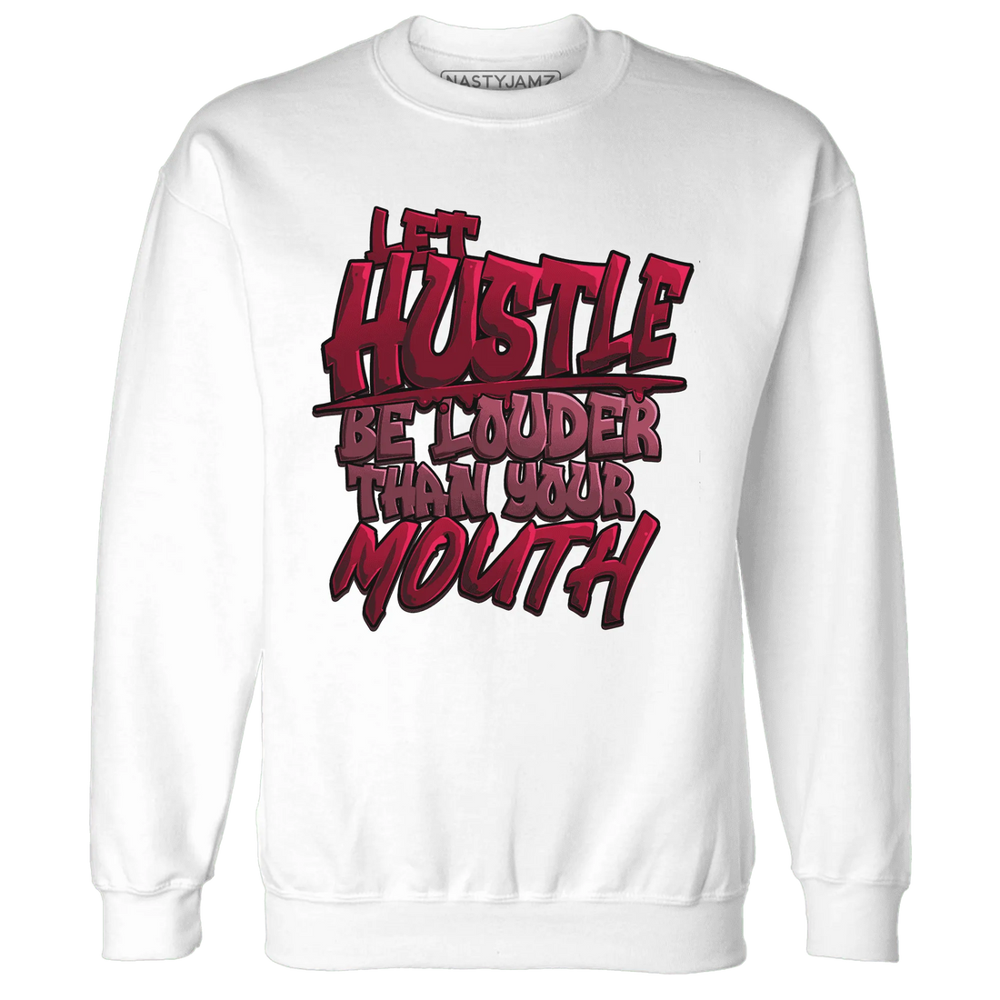 NastyJamz-High-White-Team-Red-1s-Sweatshirt-Match-Hustle-Louder
