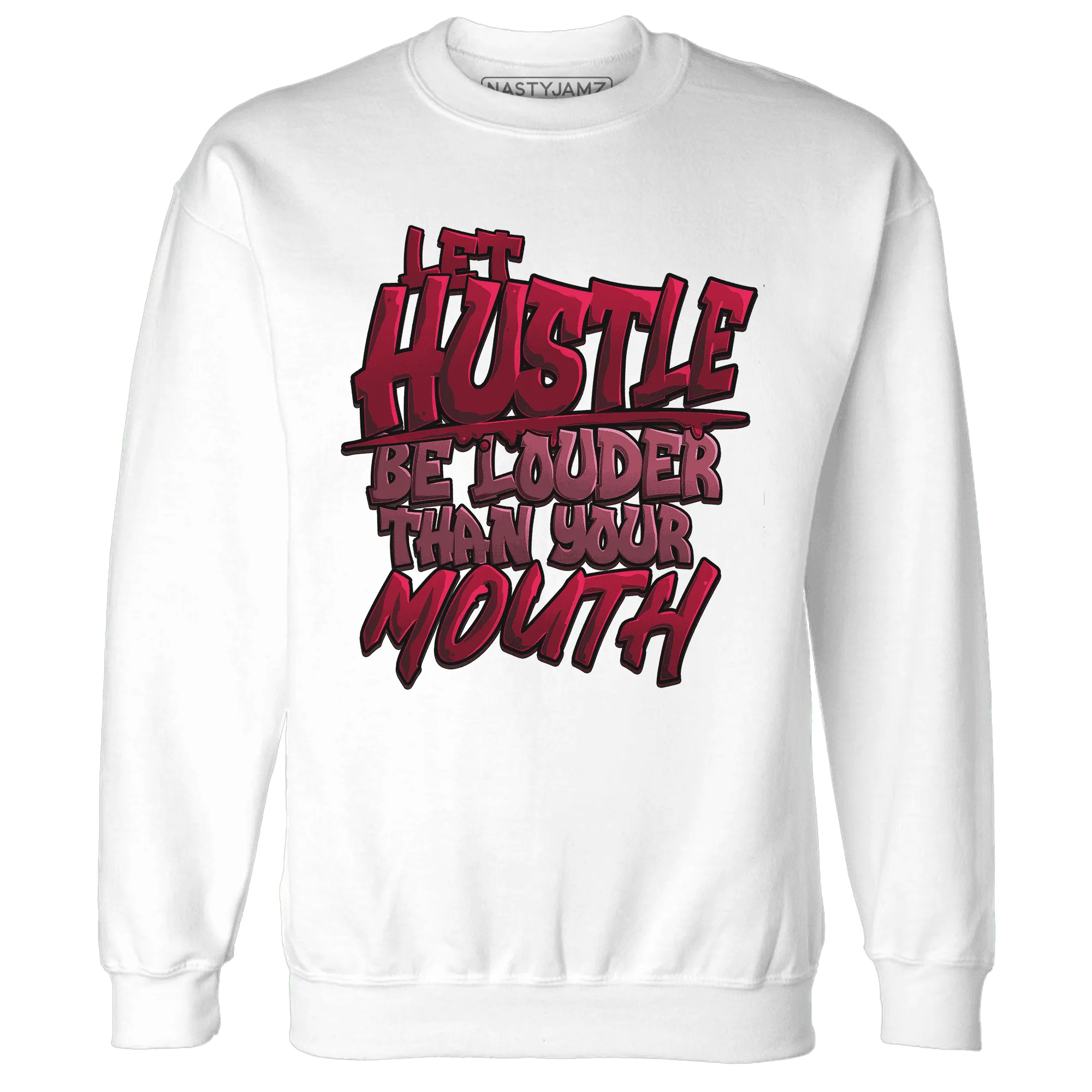 NastyJamz-High-White-Team-Red-1s-Sweatshirt-Match-Hustle-Louder