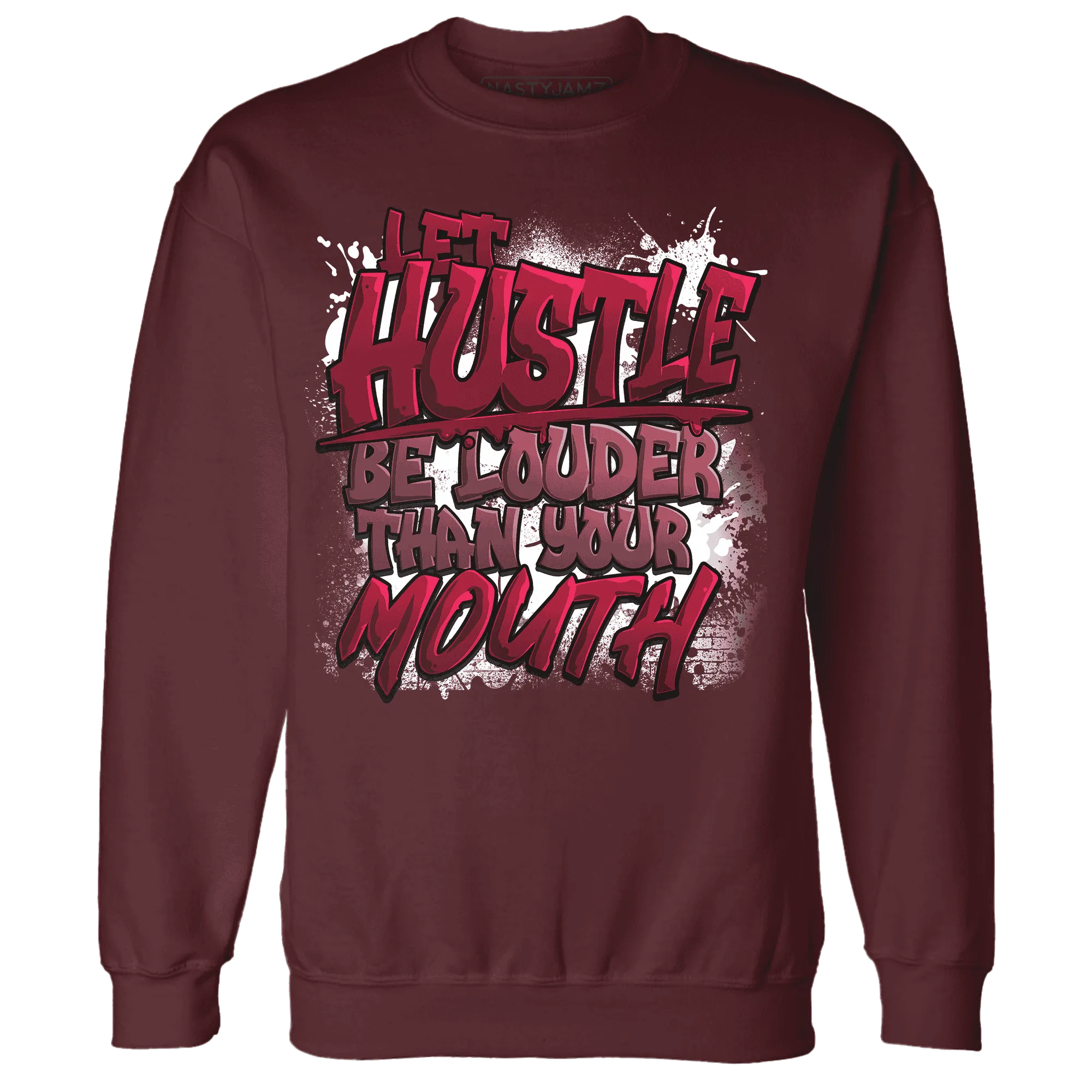 NastyJamz-High-White-Team-Red-1s-Sweatshirt-Match-Hustle-Louder