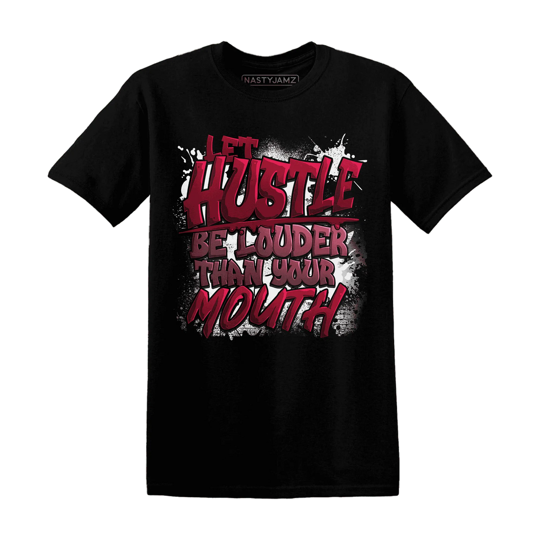NastyJamz-High-White-Team-Red-1s-T-Shirt-Match-Hustle-Louder