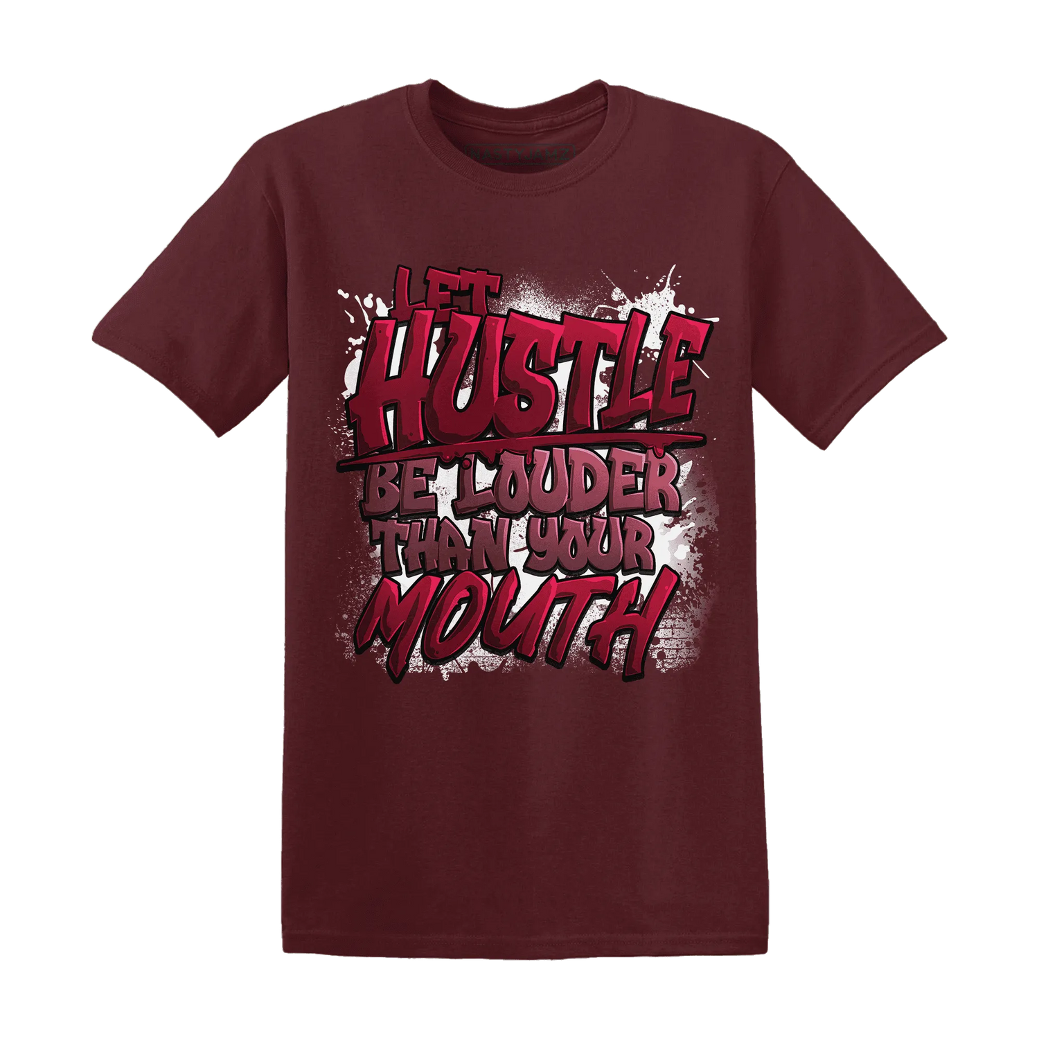 NastyJamz-High-White-Team-Red-1s-T-Shirt-Match-Hustle-Louder