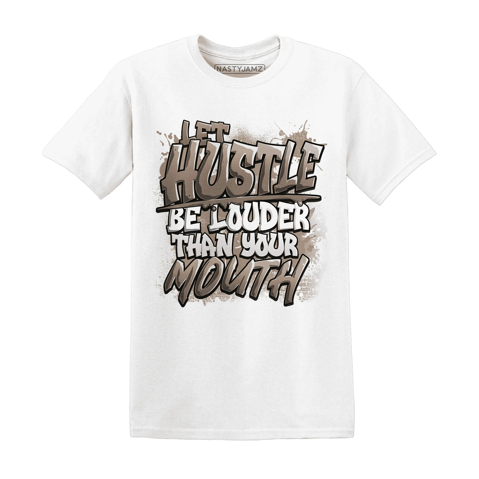 NastyJamz-Low-Mocha-1s-T-Shirt-Match-Hustle-Louder