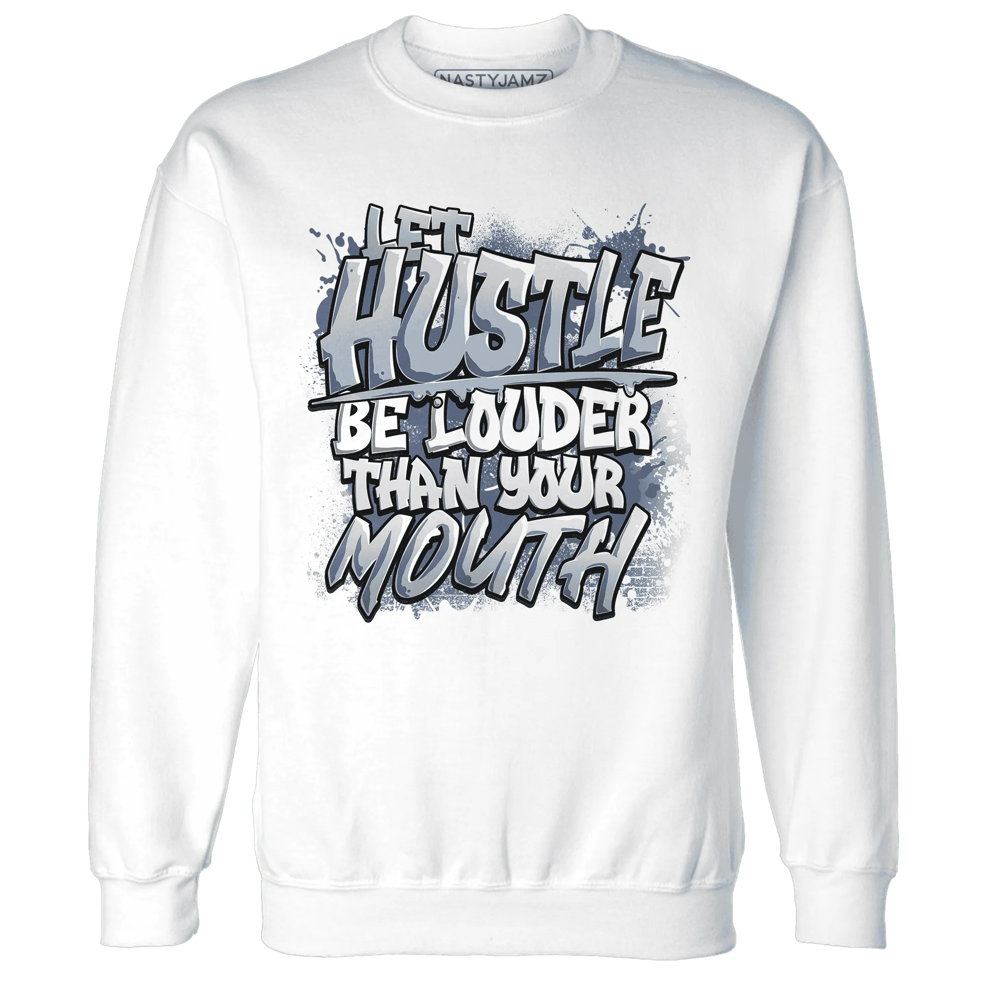 NastyJamz-Mid-Diffused-Blue-Grey-1s-Sweatshirt-Match-Hustle-Louder