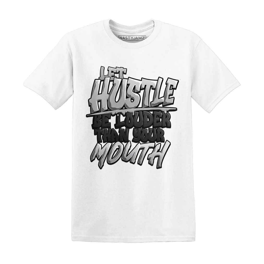 NastyJamz-Wolf-Grey-1s-T-Shirt-Match-Hustle-Louder