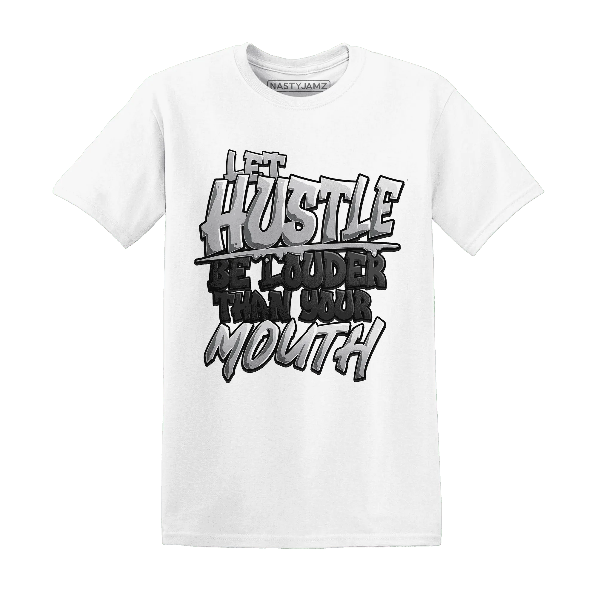 NastyJamz-Wolf-Grey-1s-T-Shirt-Match-Hustle-Louder