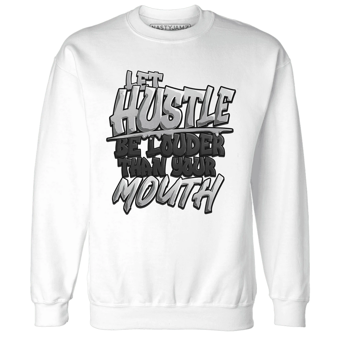 NastyJamz-Wolf-Grey-1s-Sweatshirt-Match-Hustle-Louder