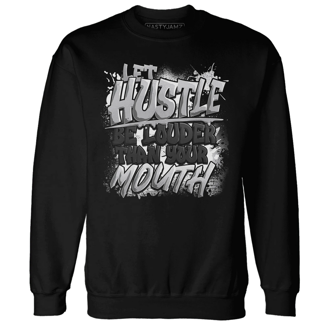 NastyJamz-Wolf-Grey-1s-Sweatshirt-Match-Hustle-Louder