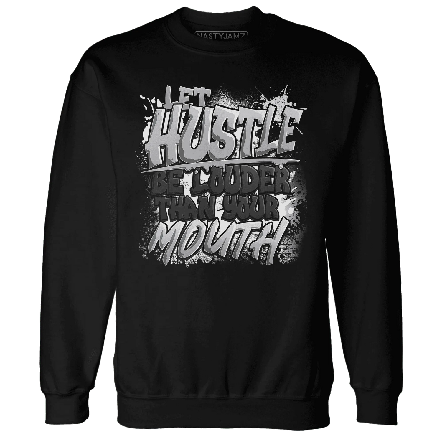 NastyJamz-Wolf-Grey-1s-Sweatshirt-Match-Hustle-Louder