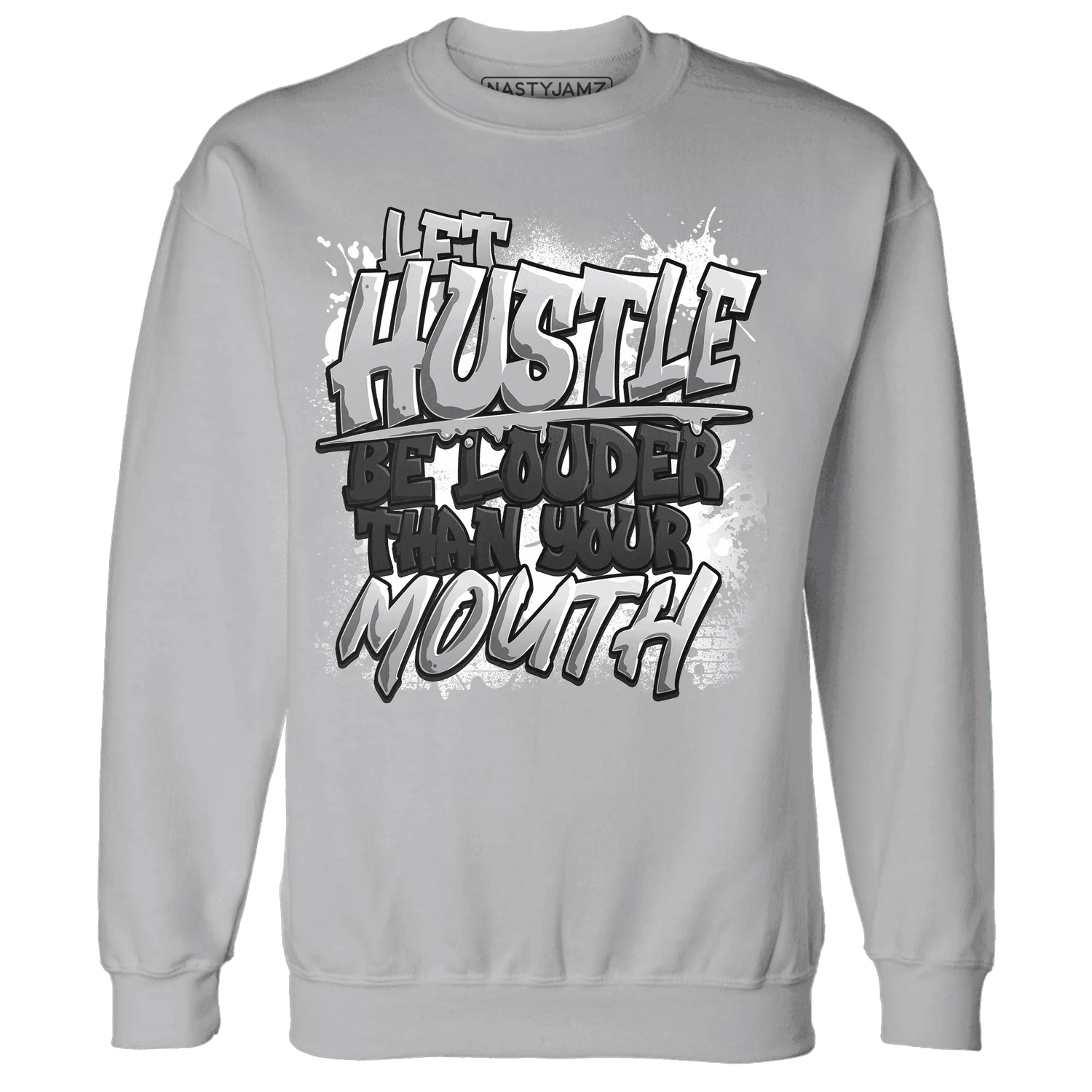 NastyJamz-Wolf-Grey-1s-Sweatshirt-Match-Hustle-Louder