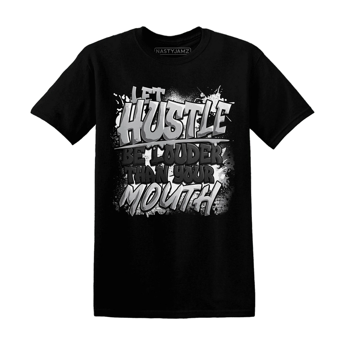 NastyJamz-Wolf-Grey-1s-T-Shirt-Match-Hustle-Louder