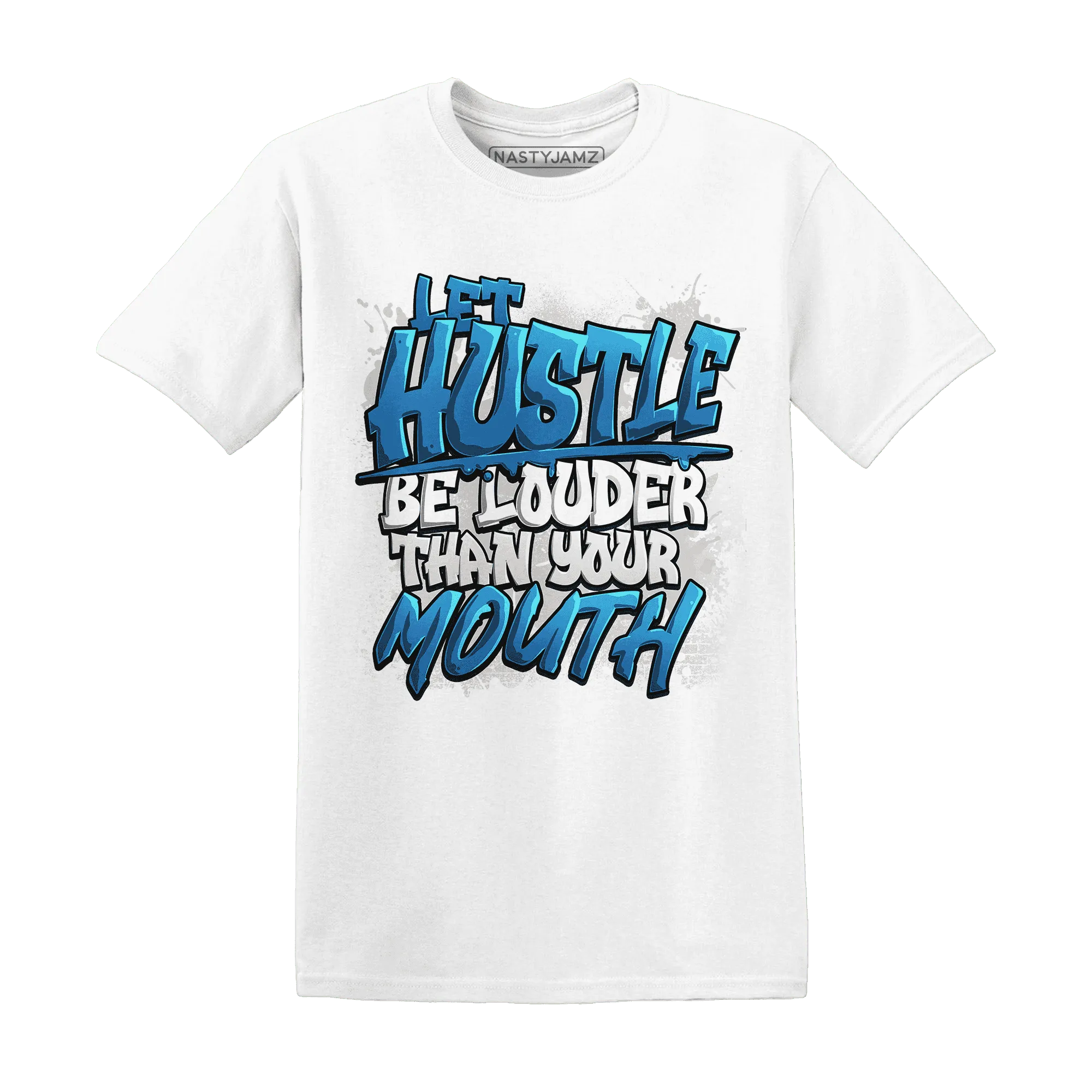 NastyJamz-Industrial-Blue-4s-T-Shirt-Match-Hustle-Louder
